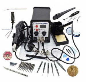 TOP70 - 2 in 1 Electric Soldering Iron Hot Air Gun SMD Desoldering Rework Soldering Desoldering Station